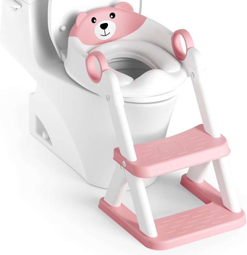 Rabb 1st Potty Training Seat, Upgrade Toddler Toilet Seat for Kids Boys Girls, 2 in 1 Potty Training Toilet, Splash Guard Anti-Slip Pad Step Stool - Image 1